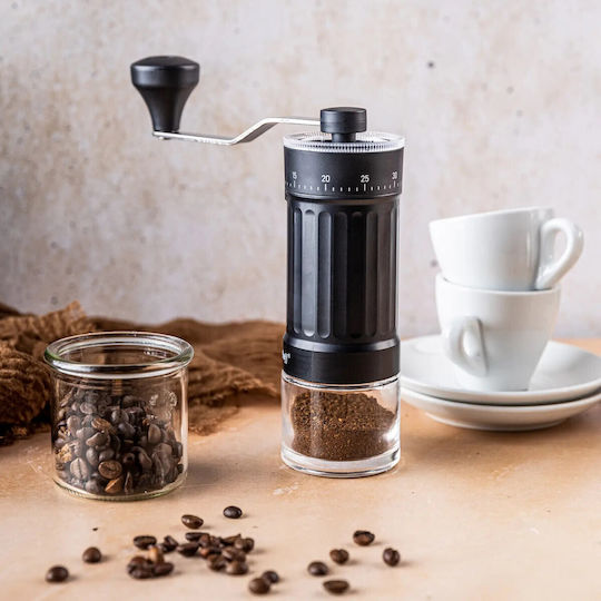 Manual Coffee Grinder Kinghoff Kh 2002 30 G Ceramic Mechanism Gradual Fineness Adjustment Black