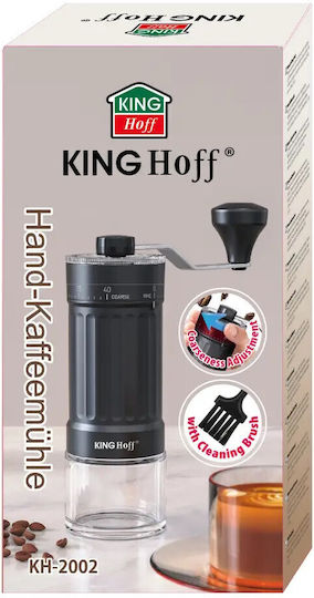 Manual Coffee Grinder Kinghoff Kh 2002 30 G Ceramic Mechanism Gradual Fineness Adjustment Black