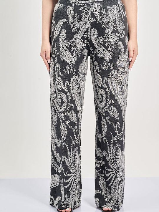 Femei Din material textil Pantaloni cu elastic Neagră