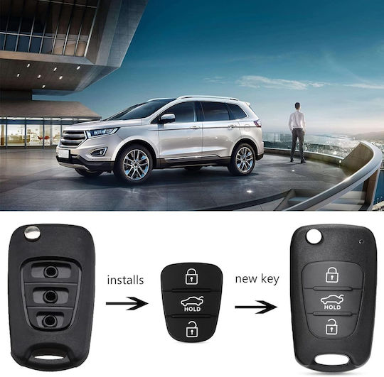 Membrană Cauciucată Cheie 3 Butoane Compatibil Hyundai I10 I20 I30 Ix35 Kia Ceed Rio Sportage Venga Înlocuire Pad Telecomandă