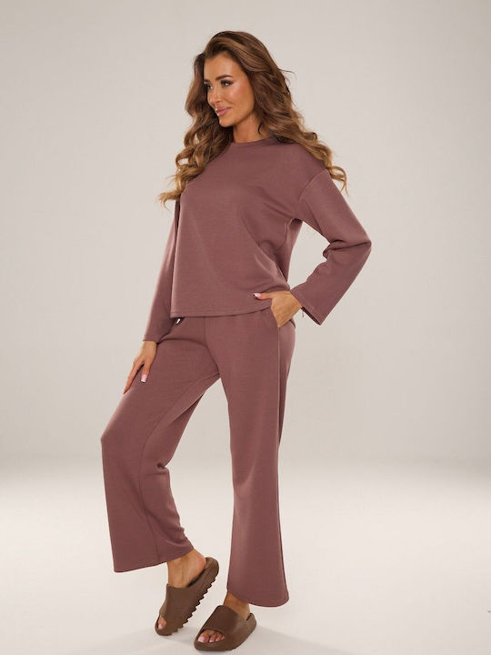 De Lafense Winter Women's Pyjama Set Mocha