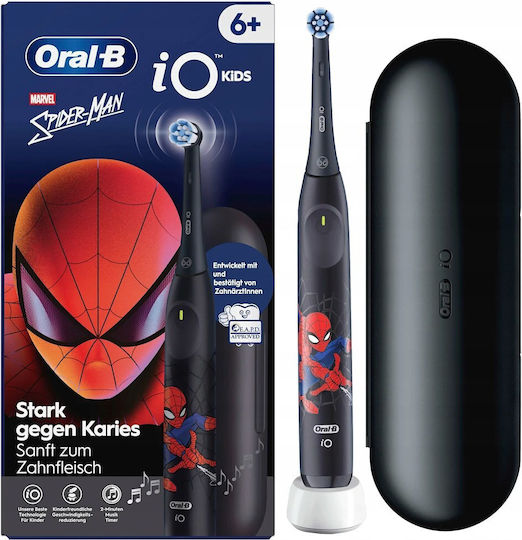 Oral-B iO Kids Children's Electric Toothbrush with Timer for 6+ Years Spiderman with Travel Case