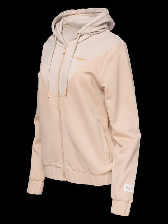 Damen Sweatshirtjacke Beige