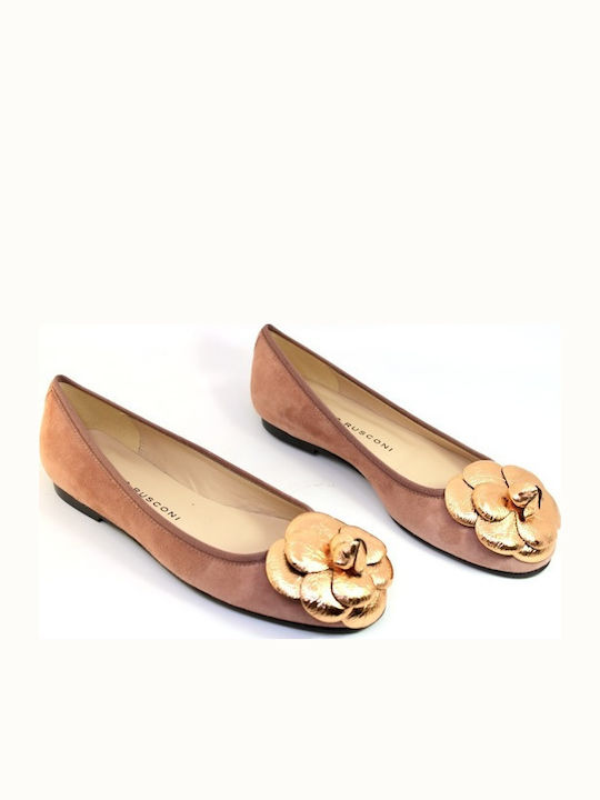 Wildleder Damen Ballerinas in Beige Farbe