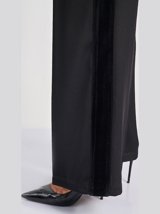 Pantaloni de Trening Larg Catifea Negru