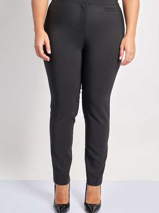 Dama Tesatura Pantaloni cu Croială Slim Negru