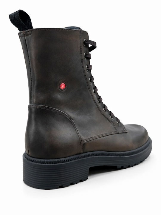 Leder Stiefeletten Damen Braun