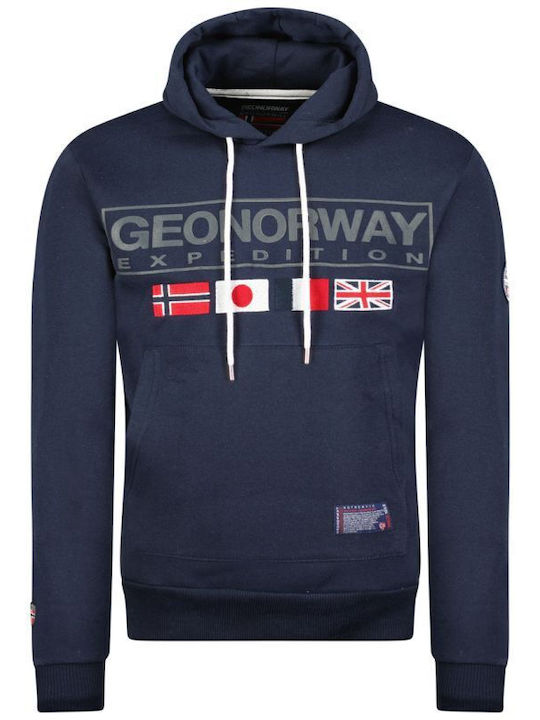 Herren Fleecejacke mit Kapuze Navy