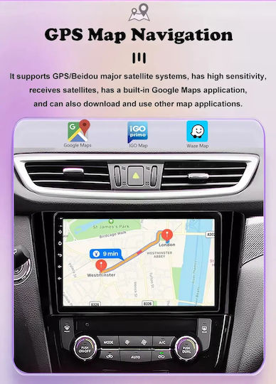 Auto-Audiosystem für Toyota Aygo 2005-2014 (Bluetooth/USB/WiFi/GPS/Apple-Carplay/Android-Auto) mit Touchscreen 7"