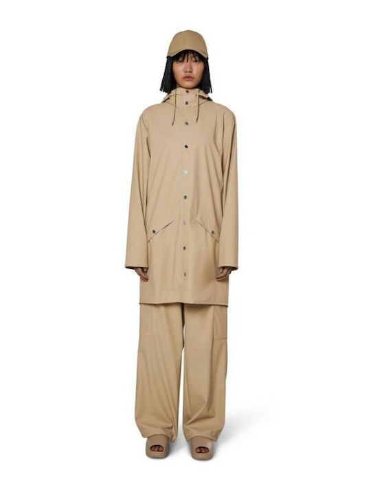 Women's for Hiking Short Lifestyle Jacket Waterproof for Spring or Autumn Beige