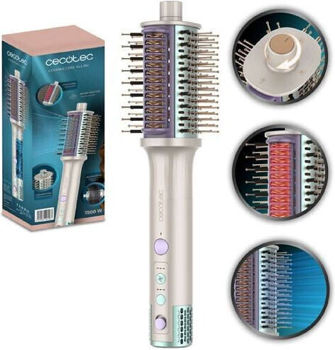 Cecotec Ceramiccare Allin1 Κεραμική Ηλεκτρική Βούρτσα με Αέρα & Περιστρεφόμενη Κεφαλή για Μπούκλες 1500W