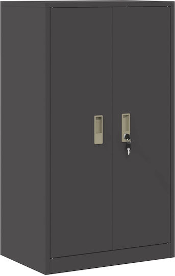 Kabinett Büro Black Velvet-Black Metal 60x40x105cm