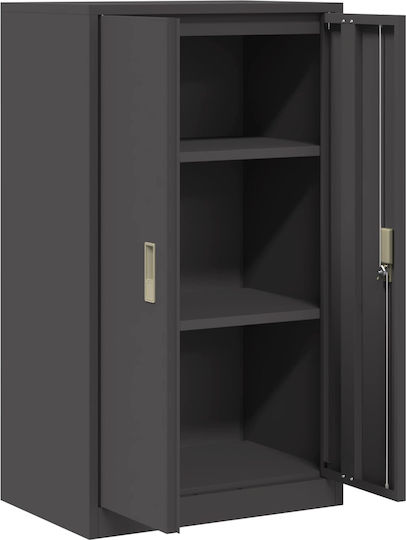 Kabinett Büro Black Velvet-Black Metal 60x40x105cm