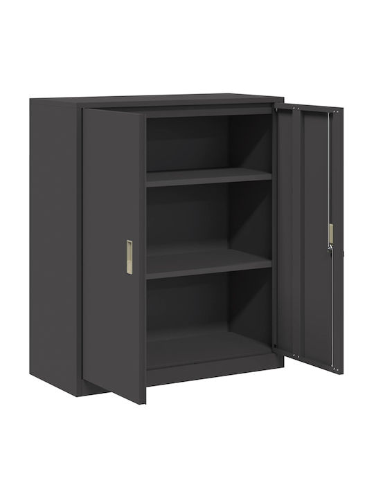 Cabinet de Birou Metalic Negru 90x40x105cm