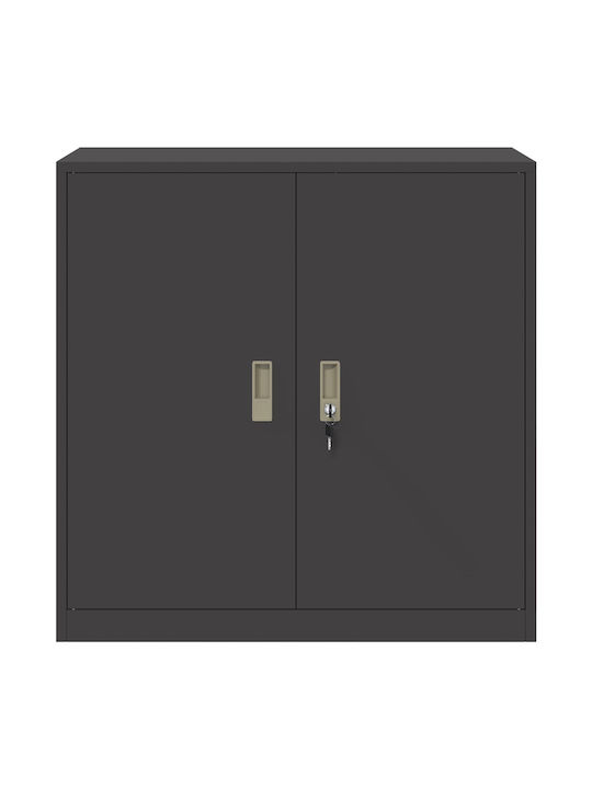 Kabinett Büro Black Velvet-Black Metal 90x40x90cm
