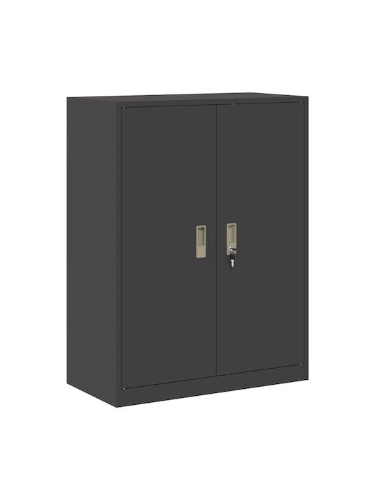 Cabinet de Birou Metalic Negru 80x40x105cm