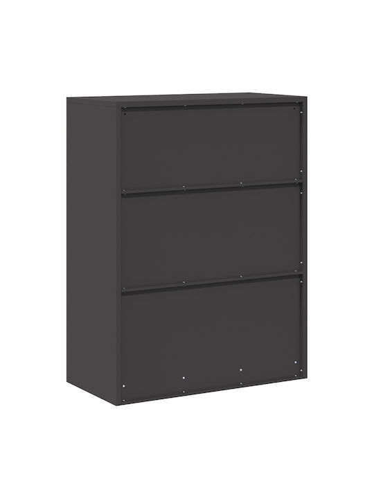 Cabinet de Birou Metalic Negru 80x40x105cm