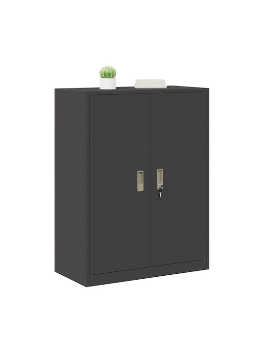 Cabinet de Birou Metalic Negru 80x40x105cm