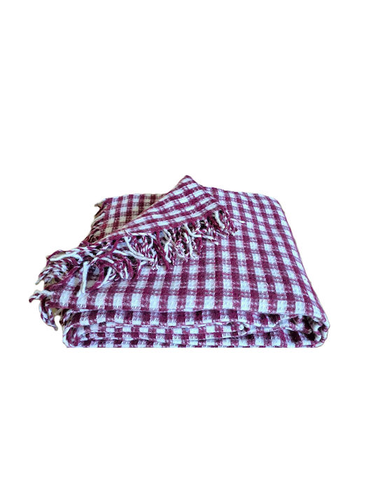 Kotonia Home Pătură Piqué Semi-dublă Cu Franjuri 180x230cm Burgundy