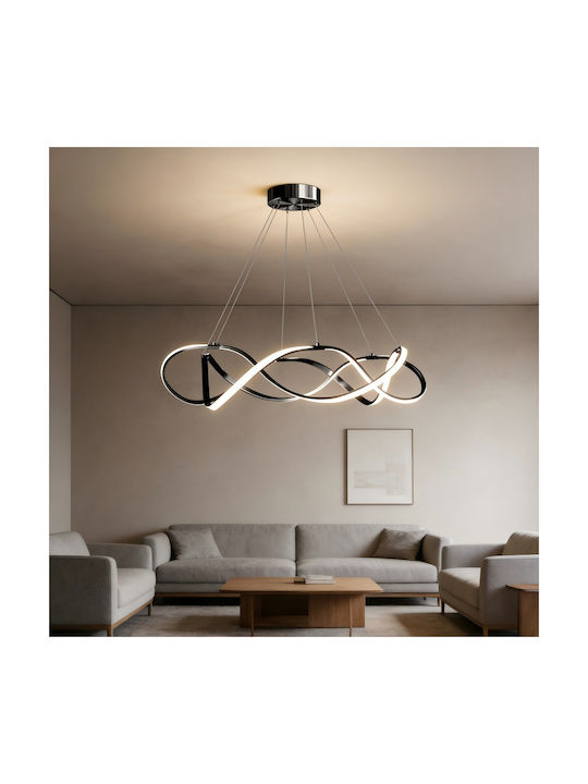 Adjustable Pendant Light Black 55x55cm