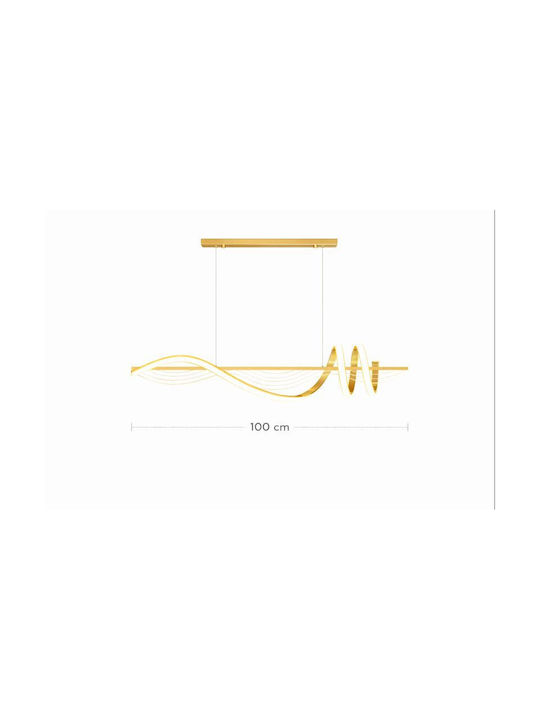 Verstellbar Hängelampe Gold 100x100cm.