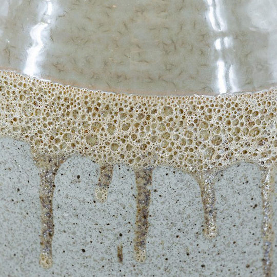 Artekko Διακοσμητικό Βάζο Κεραμικό Glazed Μπεζ Φ18.5xΥ44cm