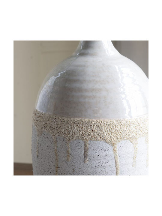 Artekko Decorative Vase Glazed Beige 18.5x18.5x44cm