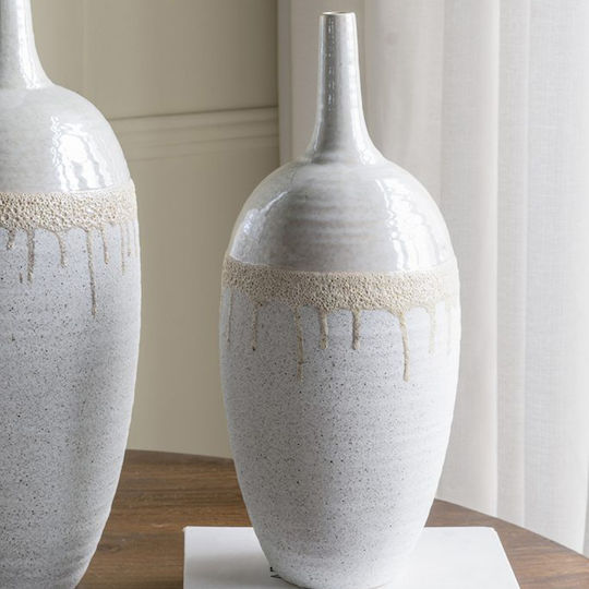 Artekko Διακοσμητικό Βάζο Κεραμικό Glazed Μπεζ Φ18.5xΥ44cm