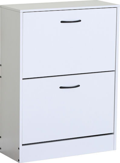 Wooden Shoe Organizer Zefiros 2 Doors White 60x24x81cm MDF Melamine Wooden Shoe Organizer Zefiros 2 Doors White 60x24x81cm MDF Melamine