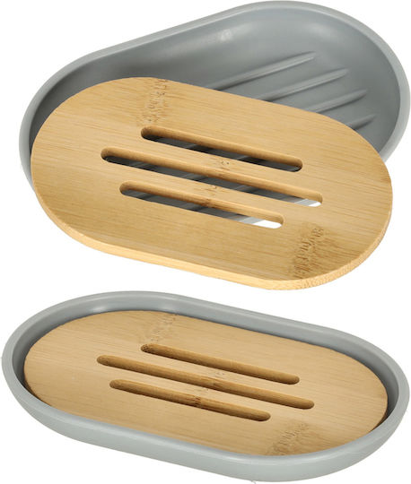 ikonka Plastic Bathroom Accessory Set Gray 6pcs