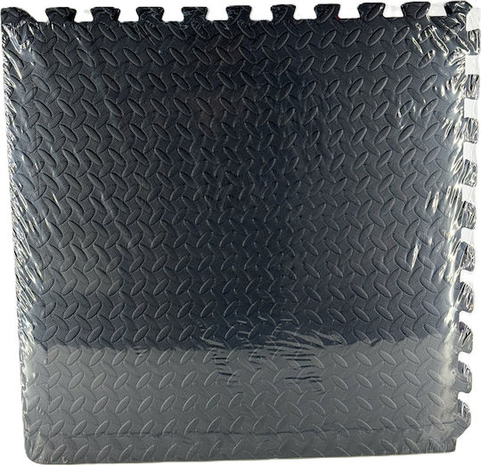 Zipro Δάπεδα Παζλ Γυμναστηρίου Μαύρα 60x60cm 4τμχ