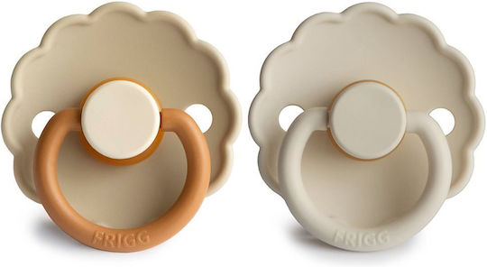 Frigg Daisy Πιπίλες Καουτσούκ Desert/Cream για 6-18 μηνών 2τμχ