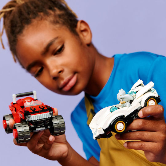 LEGO Sonic The Hedgehog Silver's Car vs Knuckles' Monster Truck for Ages 8+ 378 Pieces