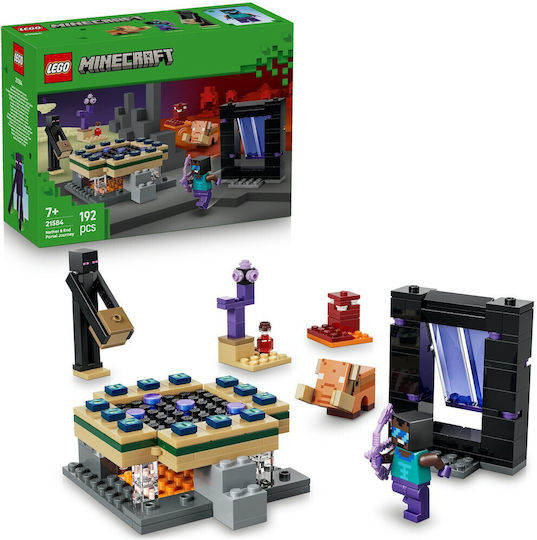 LEGO Minecraft Nether & End Portal Journey for Ages 7+ 192 Pieces