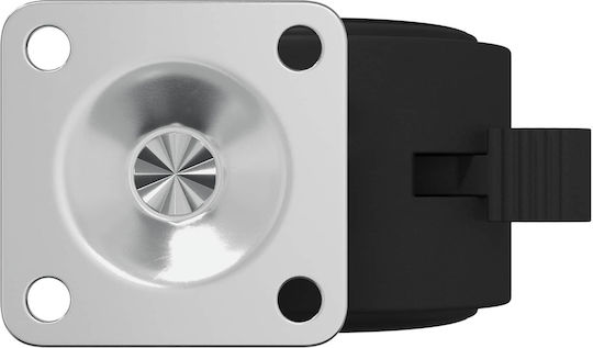 vidaXL Furniture Wheel made of Polypropylene with Wheels Black Velvet-Black Metal 3.95x3.95x3.78cm 2pcs