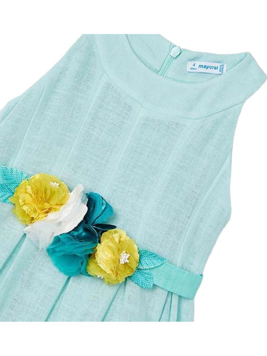 Perfection Rochie Fetițe Fără Mâneci Floral Verde Fistic