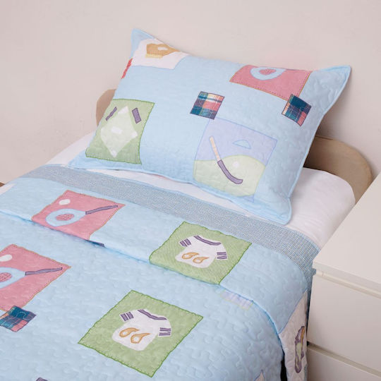 Viopros Kids Single Quilt Set with Pillowcase Blue 160x240cm