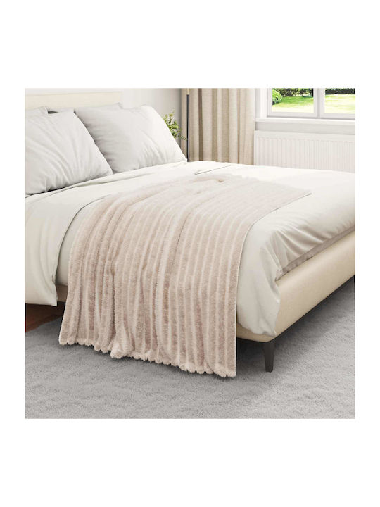 vidaXL Ριχτάρι Πολυθρόνας Fleece 150x130εκ. Μπεζ