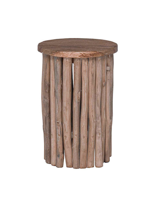 vidaXL Round Side Table Made of Solid Wood Natural 30x30x45 cm