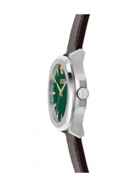 Versace Men's Watch Battery with Brown Leather Strap