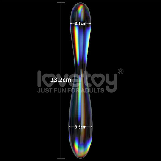 Lovetoy Glow Γυάλινο Dildo Διάφανο 23.2cm