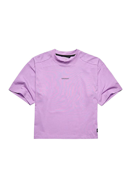 D1 Code Tech Os Boxy Tshirt Γυναικείο Αθλητικό Oversized T-shirt Λιλά