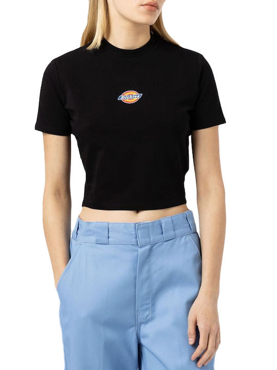 Maple Valley Women's Summer Crop Top Cotton Short Sleeve Black