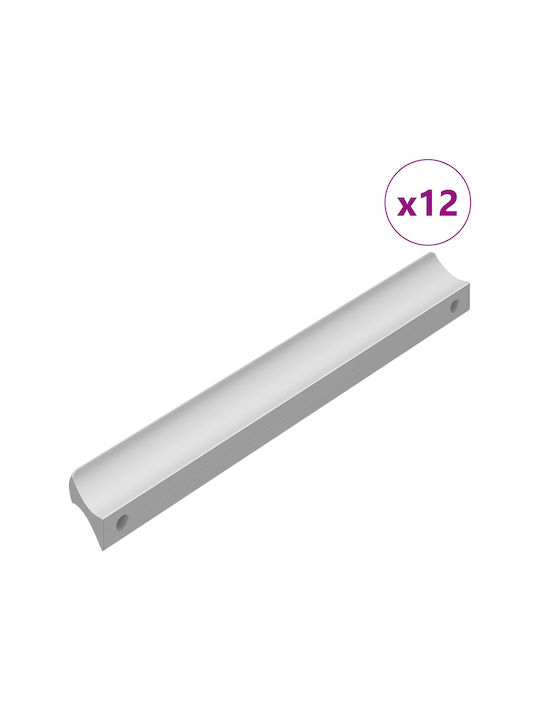 vidaXL Mâner Mobilier Mânere de mobilier din Metal Argint 105.7mm (Distanța între Centre 7.4mm) 864684 12buc