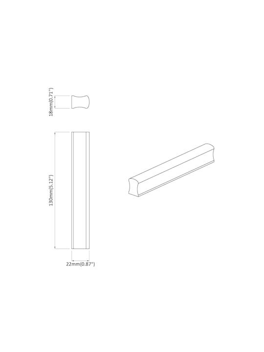 vidaXL Antique Handle Furniture made of Wooden Natural Wood Color 130mm (Center Distance 25mm) 864700 1pcs
