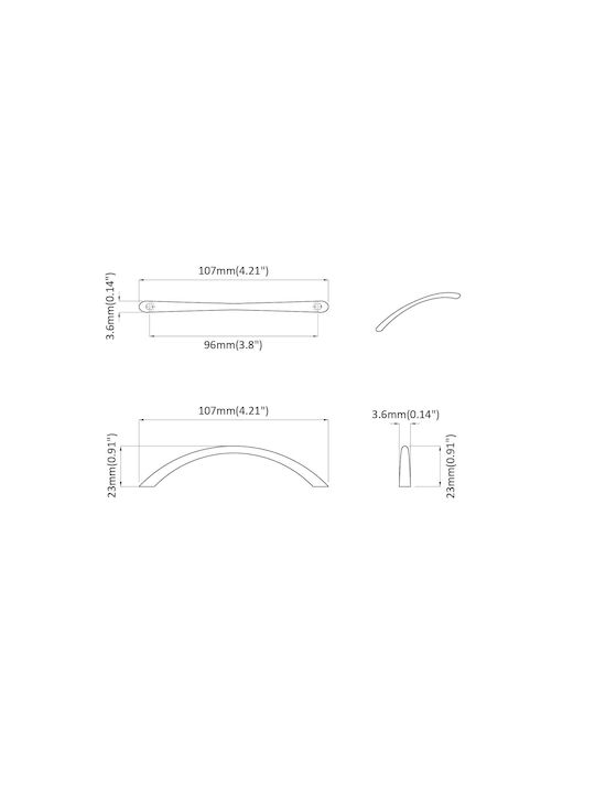 vidaXL Handle Furniture made of Metallic Silver 864689 2pcs