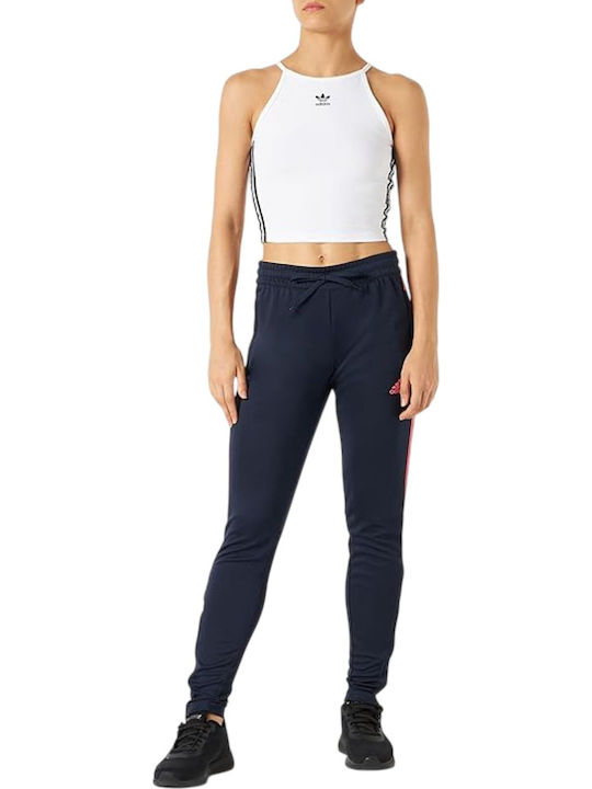 Women's Athletic Crop Top with Straps White