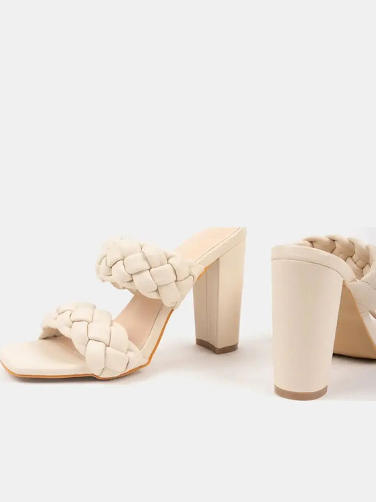 Women's Mule Heel Beige Size 37 Beige
