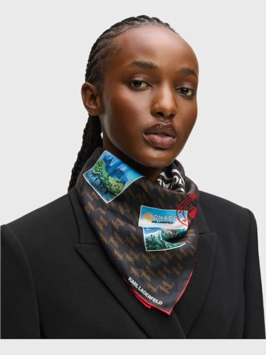 Karl Lagerfeld Women's Silk Scarf Brown