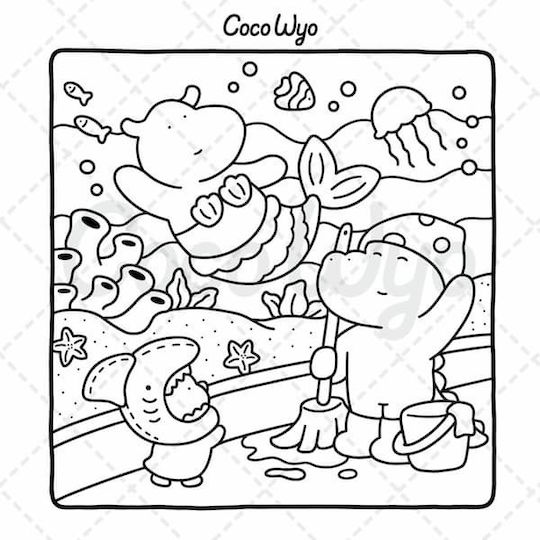 Coco Wyo Little Cuddles Colouring Book Adults Teens Featuring Cute Animal Friends Relaxation
